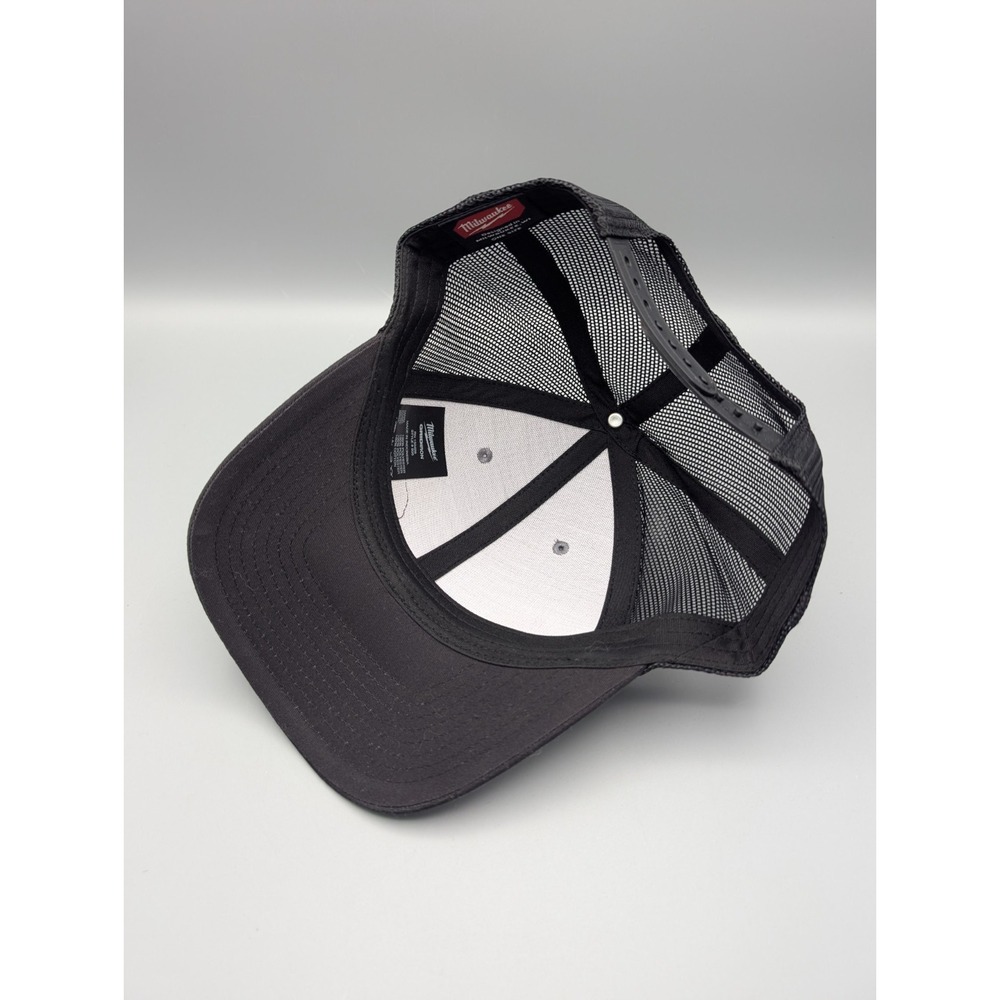 Milwaukee Tools Gridiron Hat Adjustable Snapback 505 Black/Gray Mesh Trucker Hat - Picture 5 of 7